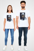 Mandolarian Unisex Baskılı Beyaz Tişört - Tshirt