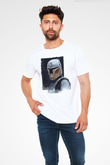 Mandolarian Unisex Baskılı Beyaz Tişört - Tshirt