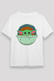 Mandolarian Unisex Baskılı Beyaz Tişört - Tshirt