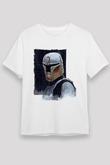 Mandolarian Unisex Baskılı Beyaz Tişört - Tshirt