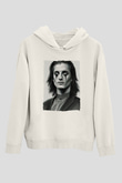 Maneskin Baskılı Beyaz Unisex Kapüşonlu Sweatshirt