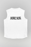 Maneskin Baskılı Beyaz Unisex Kolsuz Tişört - Tshirt