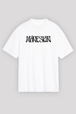 Maneskin Baskılı Beyaz Unisex Oversize Tişört - Tshirt