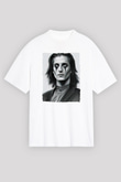 Maneskin Baskılı Beyaz Unisex Oversize Tişört - Tshirt