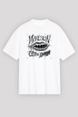 Maneskin Baskılı Beyaz Unisex Oversize Tişört - Tshirt