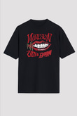 Maneskin Baskılı Unisex Siyah Oversize Tişört - Tshirt