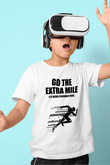 Maraton Baskılı Unisex Beyaz Çocuk Tişört - Tshirt