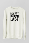 Maraton Baskılı Unisex Ekru Sweatshirt