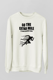 Maraton Baskılı Unisex Ekru Sweatshirt