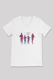 Maraton Baskılı Unisex V Yaka Tişört - Tshirt