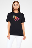 Maraton - Marathon Baskılı Unisex Siyah Tişört - Tshirt
