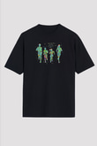 Maraton - Marathon Baskılı Unisex Siyah Oversize Tişört