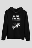 Maraton - Marathon Baskılı Unisex Siyah Hoodie