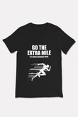 Maraton - Marathon Baskılı Unisex Siyah V Yaka Tişört