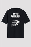 Maraton - Marathon Baskılı Unisex Siyah Oversize Tişört