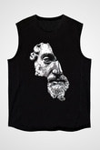 Marcus Aurelius Baskılı Unisex Siyah  Kolsuz Tişört