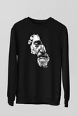 Marcus Aurelius Baskılı Unisex Siyah  Sweatshirt