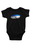 Mari El Bayrağı Baskılı Unisex Siyah Bebek Body - Zıbın