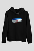 Mari El Bayrağı Baskılı Unisex Siyah Kapüşonlu Sweatshirt