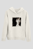 Mariah Carey Baskılı Unisex Beyaz Kapüşonlu Sweatshirt