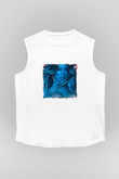Mariah Carey Baskılı Unisex Beyaz Kolsuz Tişört