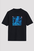 Mariah Carey Baskılı Unisex Oversize Siyah Tişört