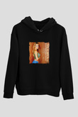 Mariah Carey Baskılı Unisex Siyah Hoodie
