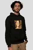 Mariah Carey Baskılı Unisex Siyah Hoodie