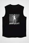 Mariah Carey Baskılı Unisex Siyah Kolsuz Tişört