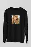 Mariah Carey Baskılı Unisex Siyah Sweatshirt