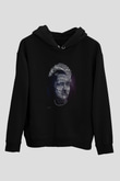 Marie Curie Tipografi Baskılı Unisex Siyah Hoodie