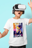 Marie Sklodowska Curie Baskılı Unisex Beyaz Çocuk Tişörtü - Tshirt