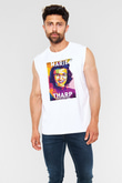 Marie Tharp Baskılı Unisex Kolsuz Beyaz Tişört - Tshirt