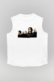Marillion Baskılı Beyaz Unisex Kolsuz Tişört - Tshirt