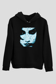 Marillion Baskılı Unisex Siyah Kapüşonlu Sweatshirt
