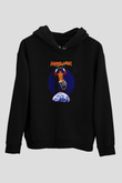 Marillion Baskılı Unisex Siyah Kapüşonlu Sweatshirt
