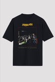 Marillion Baskılı Unisex Siyah Oversize Tişört - Tshirt
