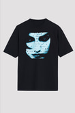 Marillion Baskılı Unisex Siyah Oversize Tişört - Tshirt