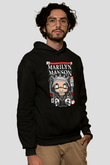 Marilyn Manson Baskılı Unisex Siyah Hoodie