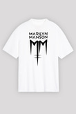 Marilyn Manson Beyaz Unisex Oversize Tişört T-Shirt