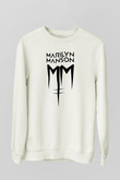 Marilyn Manson Beyaz Unisex Sweatshirt