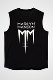 Marilyn Manson Siyah Unisex Kolsuz Tişört
