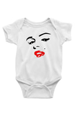 Marilyn Monroe Baskılı Beyaz Unisex Bebek Body - Zıbın