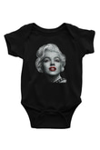 Marilyn Monroe Baskılı Siyah Bebek Body - Zıbın