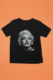 Marilyn Monroe Baskılı Siyah Unisex Çocuk Tişört