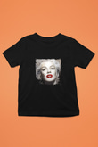 Marilyn Monroe Baskılı Unisex Siyah Çocuk Tişört