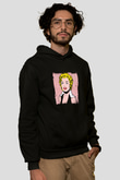Marilyn Monroe Baskılı Unisex Siyah Hoodie