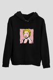 Marilyn Monroe Baskılı Unisex Siyah Hoodie