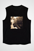 Marilyn Monroe Baskılı Unisex Siyah Kolsuz Tişört
