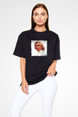 Marilyn Monroe Baskılı Unisex Siyah Oversize Tişört